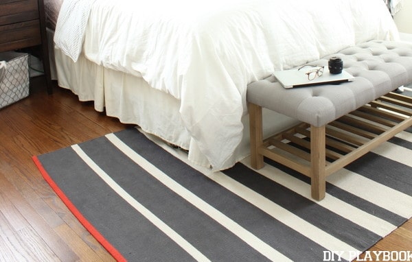 Throw Rug to Cover Bad Floors in a Rental
