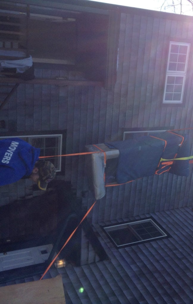 Photo of Lowering a Couch off a Balcony 2