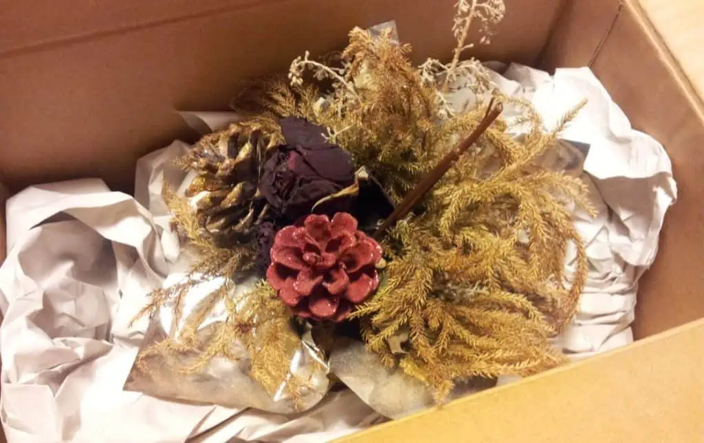 Packing a Dimensional Dried Flower Arrangement
