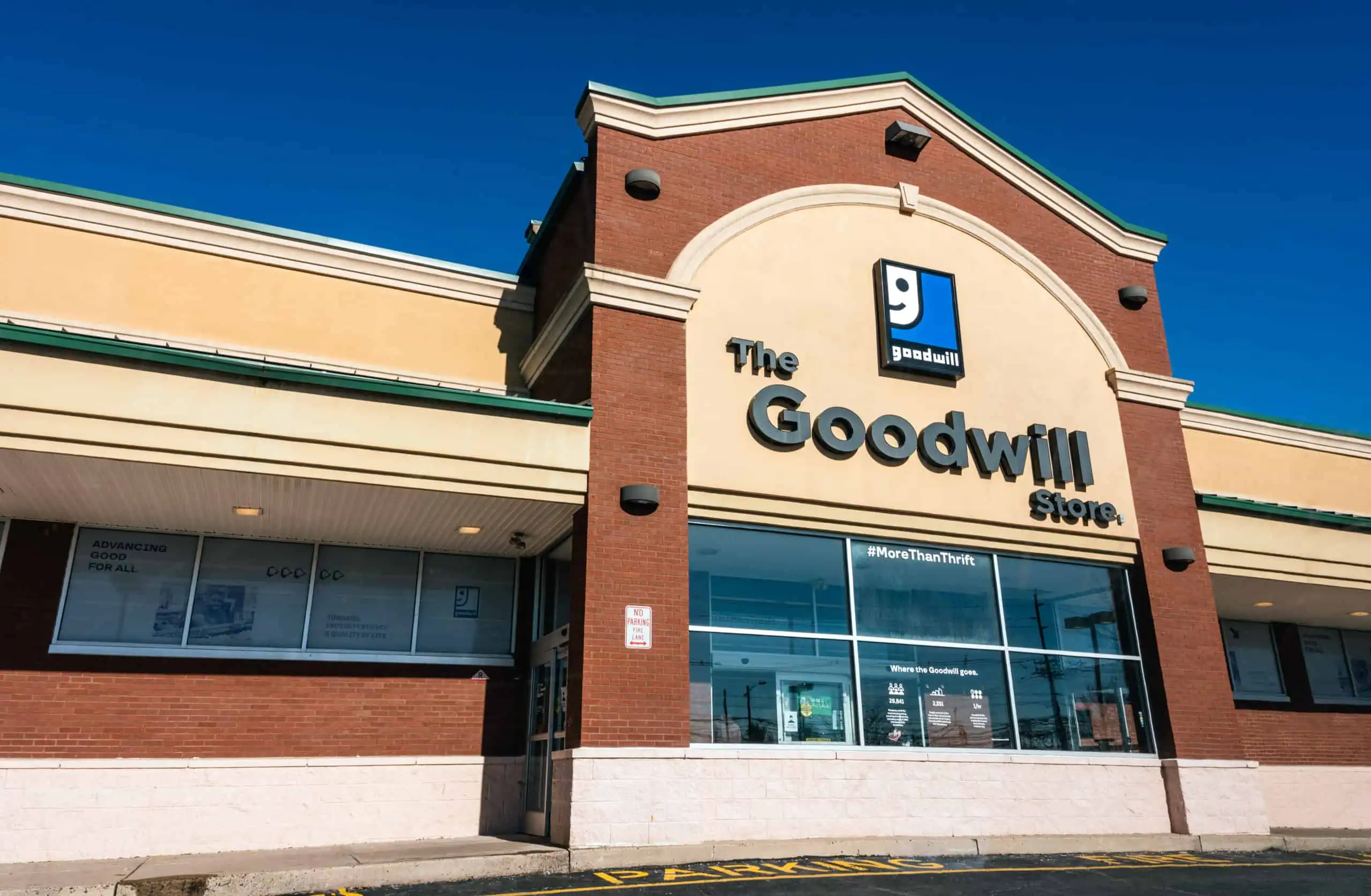 a view of the front of a Goodwill center
