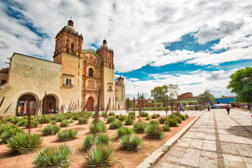 a view of Santa Domingo Cathedral in Oaxaca