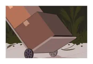 an illustration of boxes being moved with a dolly