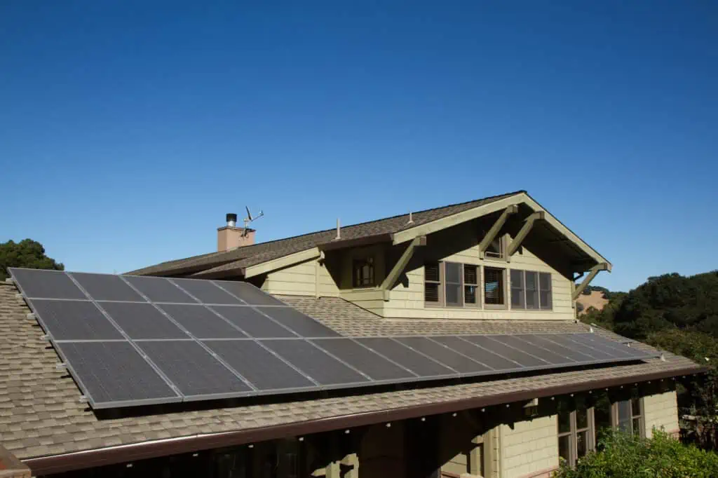 solar panels with proper orientation on the roof of a home