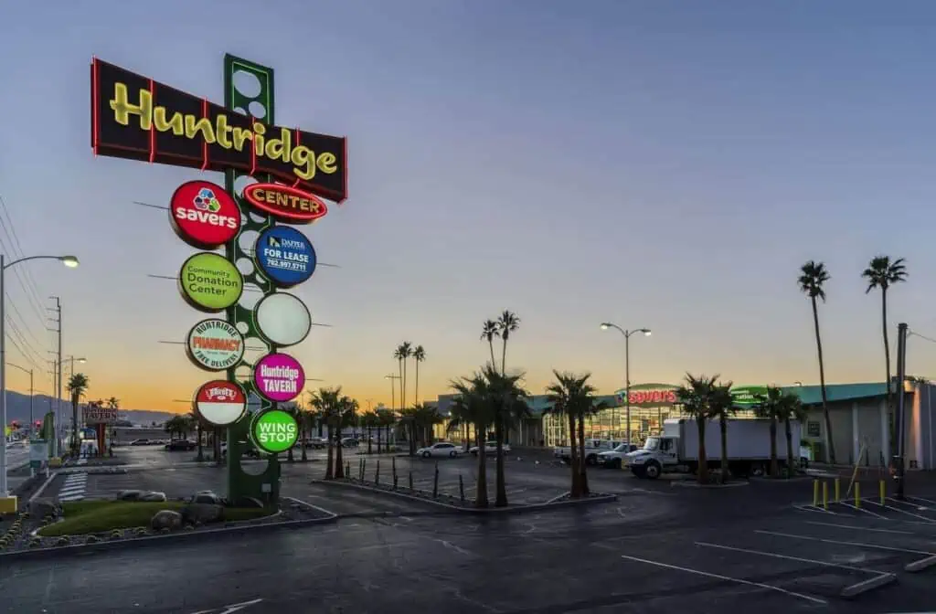 The neon sign that leads to a shopping center in the Huntridge neighborhood of Las Vegas