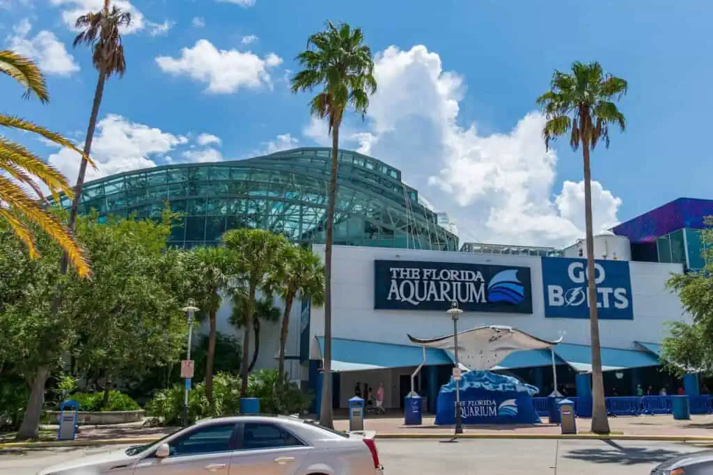A view of the Florida Aquarium in the Channel District of Tampa, FL