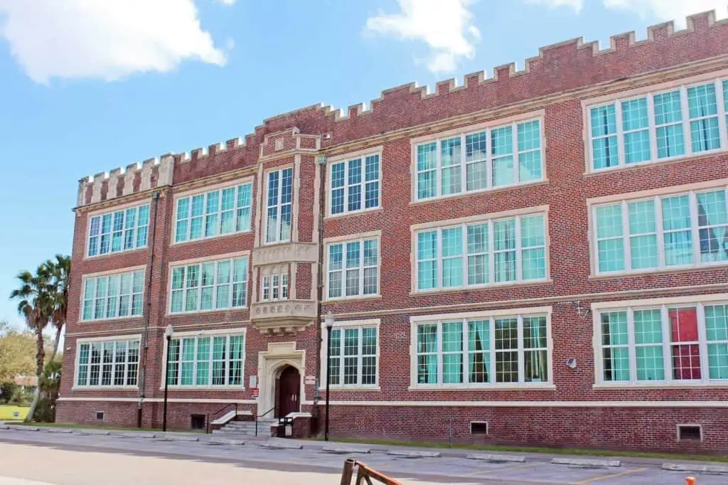 The historic Hillsborough High School, the oldest high school in the state of Florida, located in the Seminole Heights district of Tampa