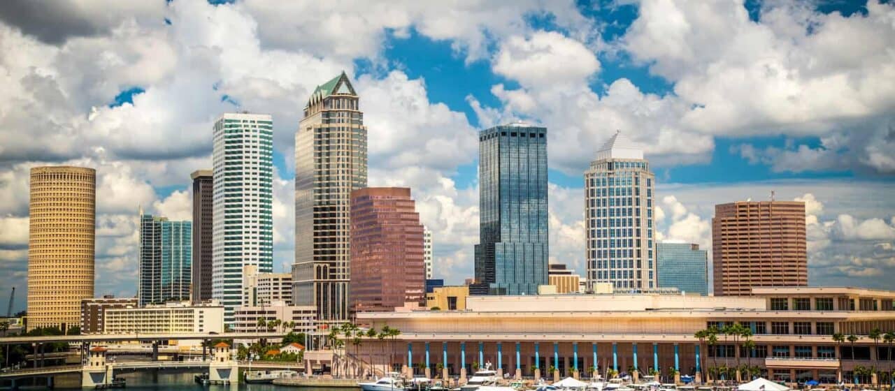 a view of downtown Tampa, FL's skyline