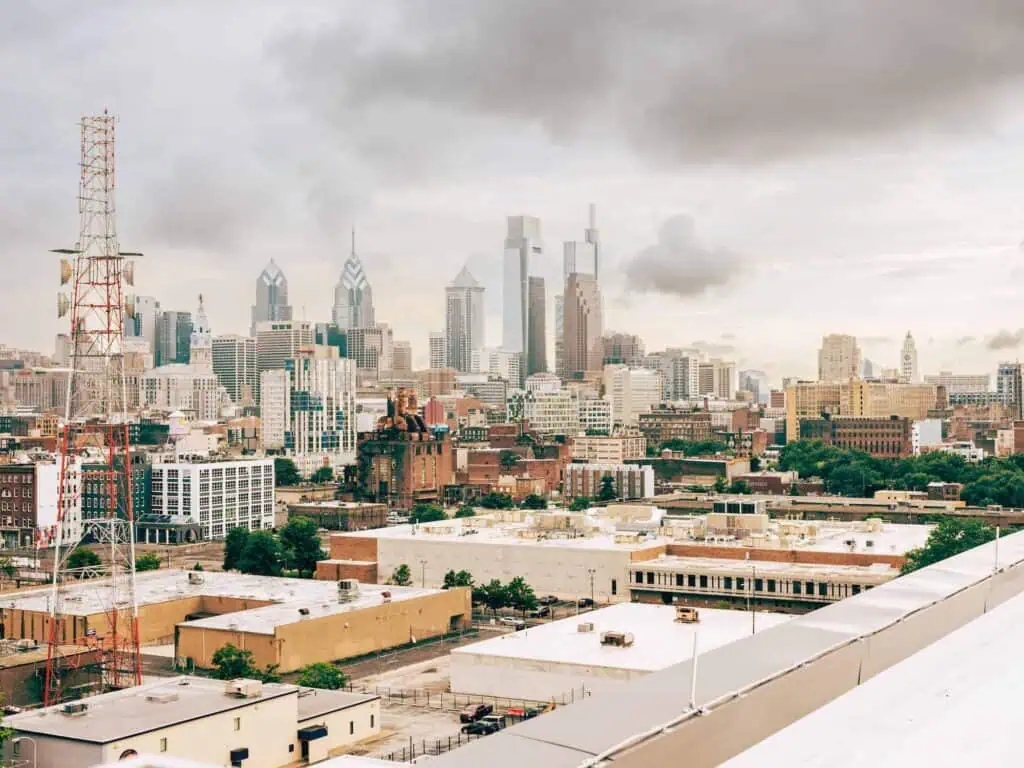 Eine Luftaufnahme des Viertels Northern Liberties in Philadelphia