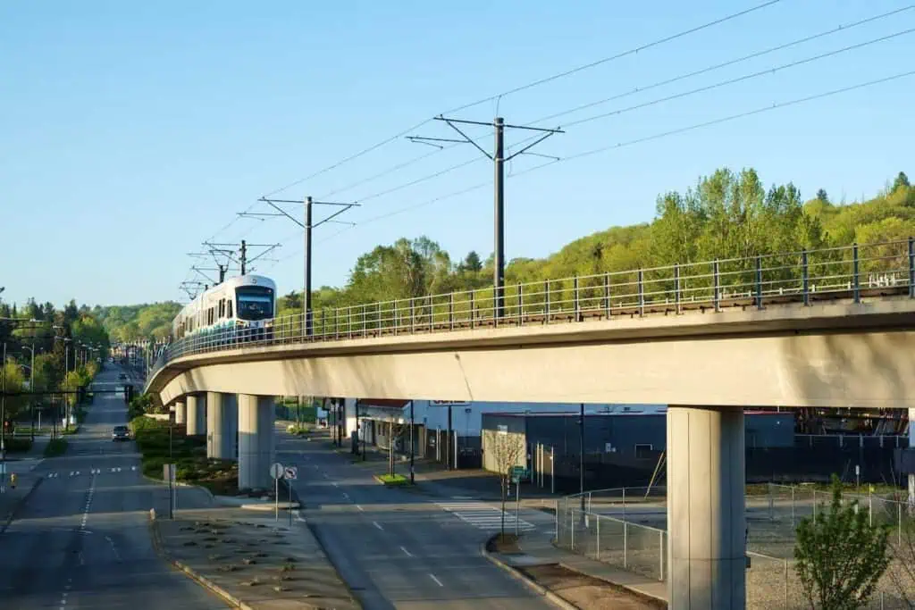 The Light Rail pulling into the Mt. Baker station in Seattle