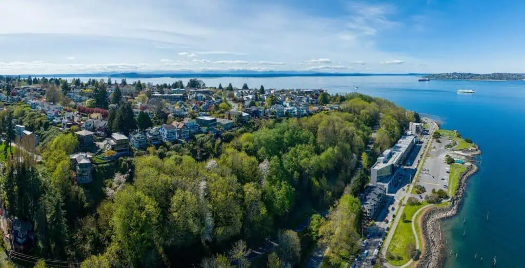 An aerial view of West Seattle