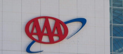 The AAA logo set on the side of a AAA-affiliated building