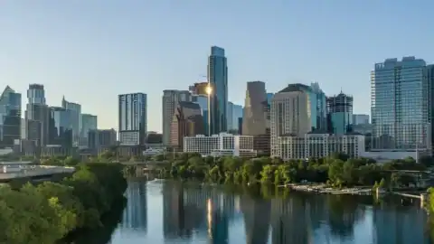 Downtown Austin skyline along the river