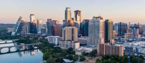 Austin Texas Skyline at Morning Golden Hour