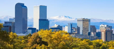 Denver, Mile High City. Rocky Mountains.