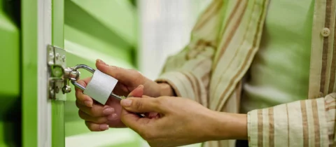 Person accessing storage unit